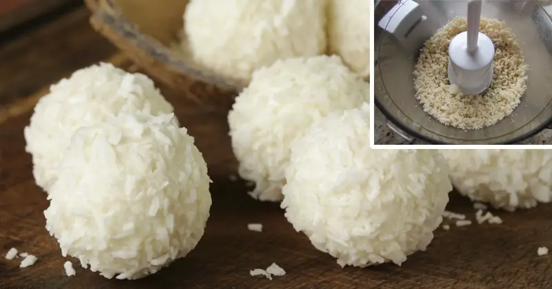 Gluten-Free, Sugar-Free, Coconut Energy Balls Recipe with real coconut shreds and coconut oil