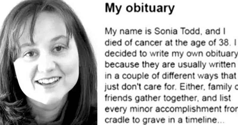 Dying woman writes touching obituary for herself