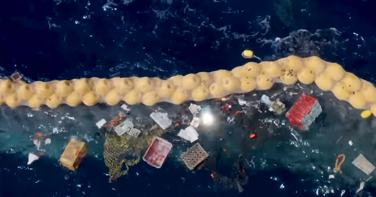 History Made As Ocean Cleanup Successfully Collects Plastic From The Great Pacific Garbage Patch For The First Time