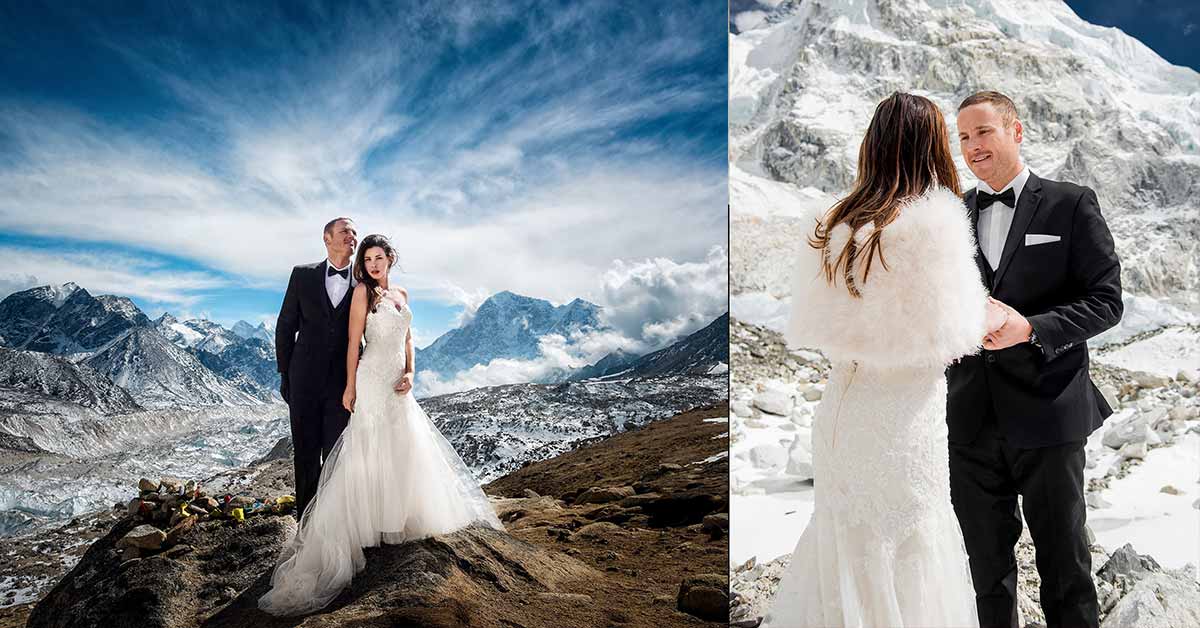 After Trekking For 3 Weeks, This Couple Gets Married On Mount Everest And Their Photos Are Sensational
