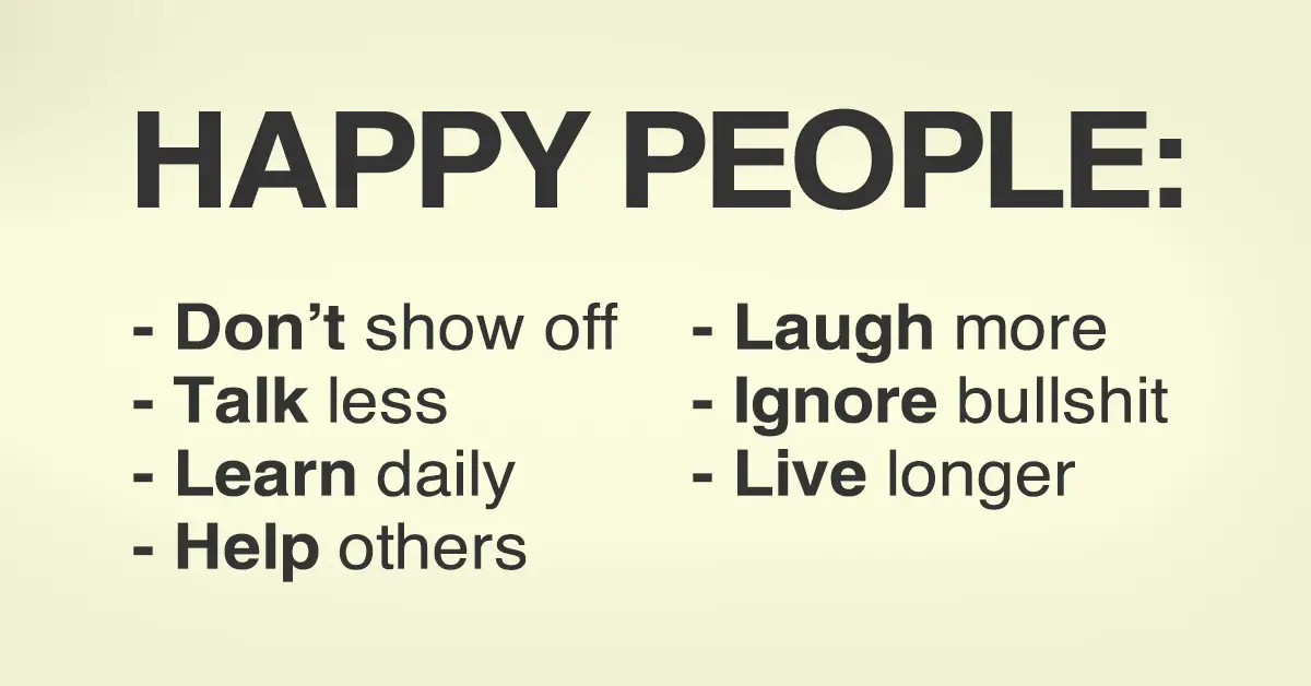 11 Fundamentals That Happy People Follow