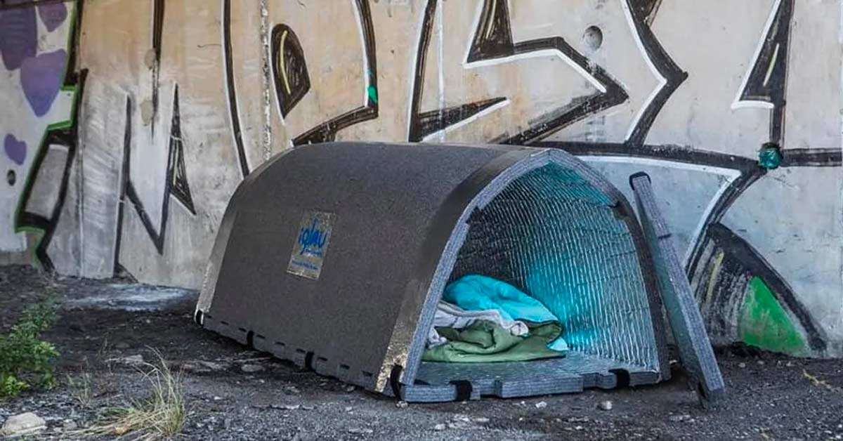French Engineer Designs Minimalist Shelters That Retain Heat during Winter for The Homeless