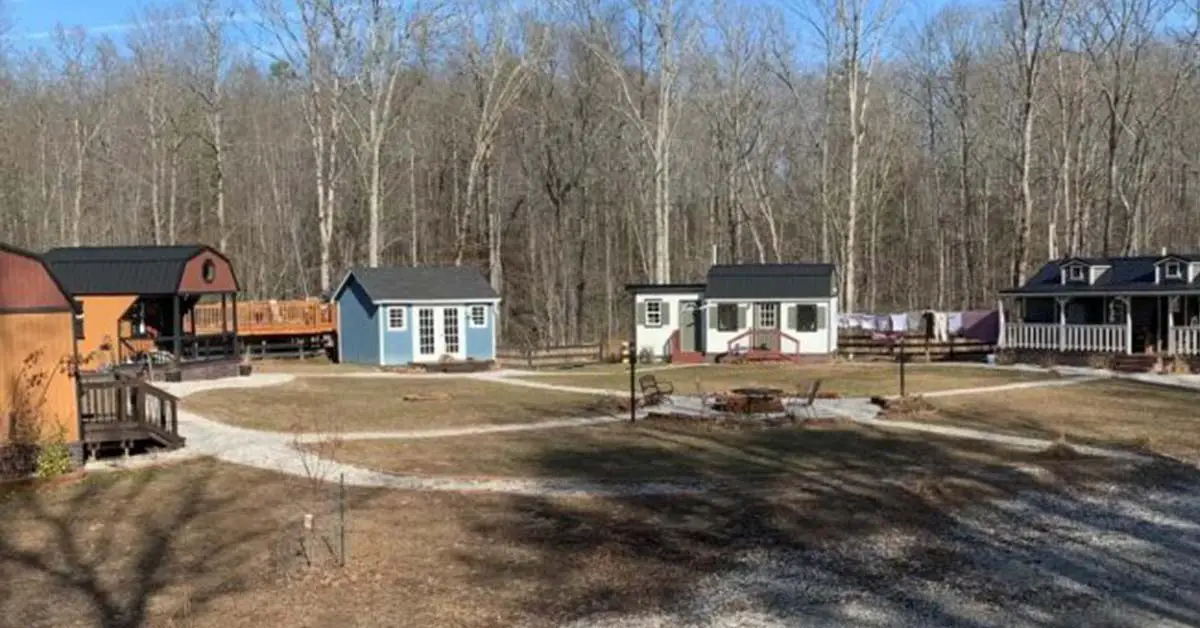 A Family of 4 Built a Private Tiny-House Village Where The Kids Have Their Own Homes.